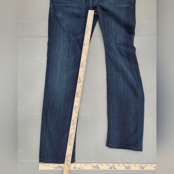 7 For all Mankind Rhigby jeans men's size 30 x 30L dark wash button fly straight - Picture 3 of 10